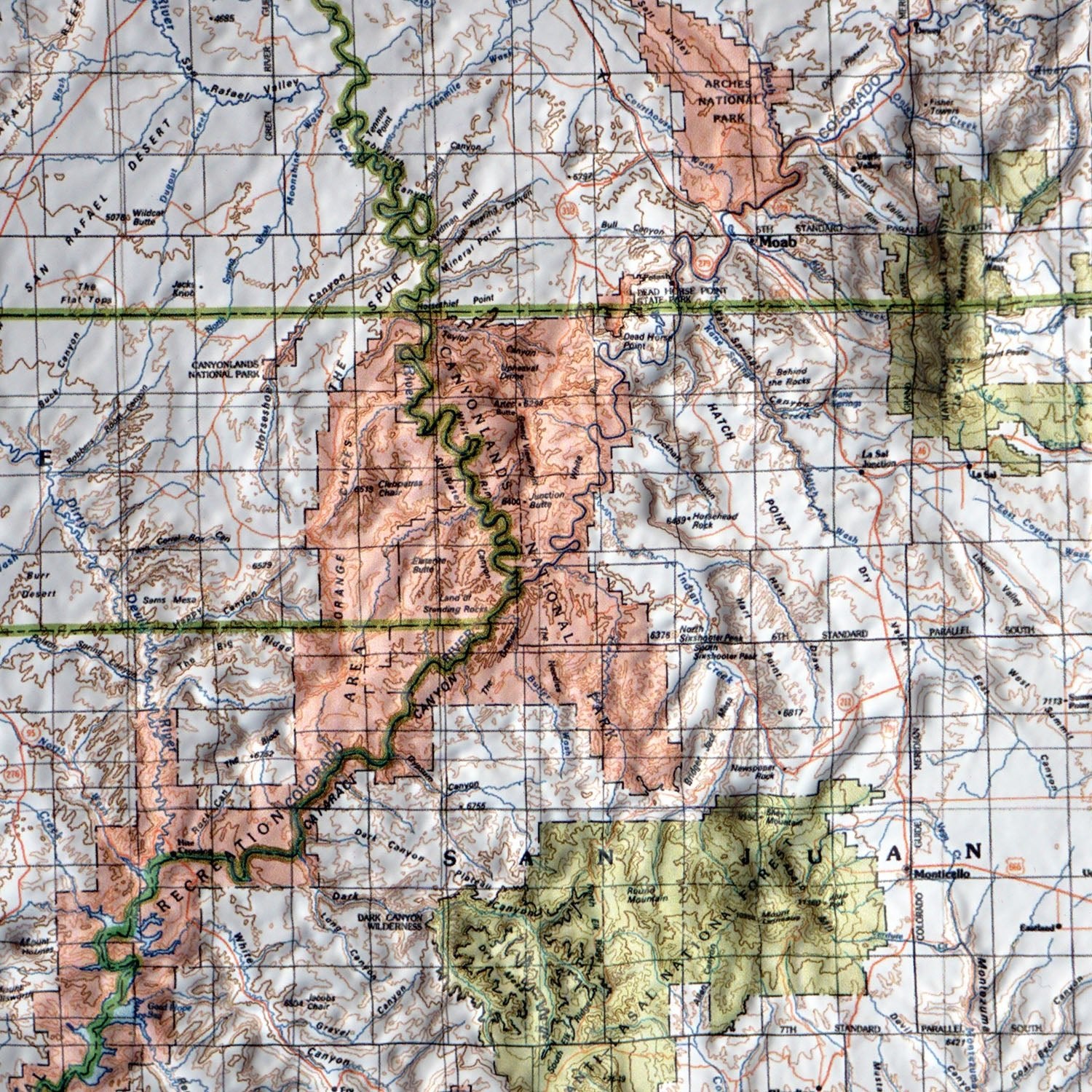 Utah 1988 3D Raised Relief Map - Muir Way - 3D