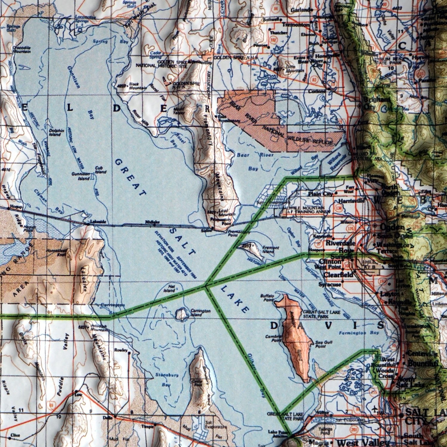 Utah 1988 3D Raised Relief Map - Muir Way - 3D