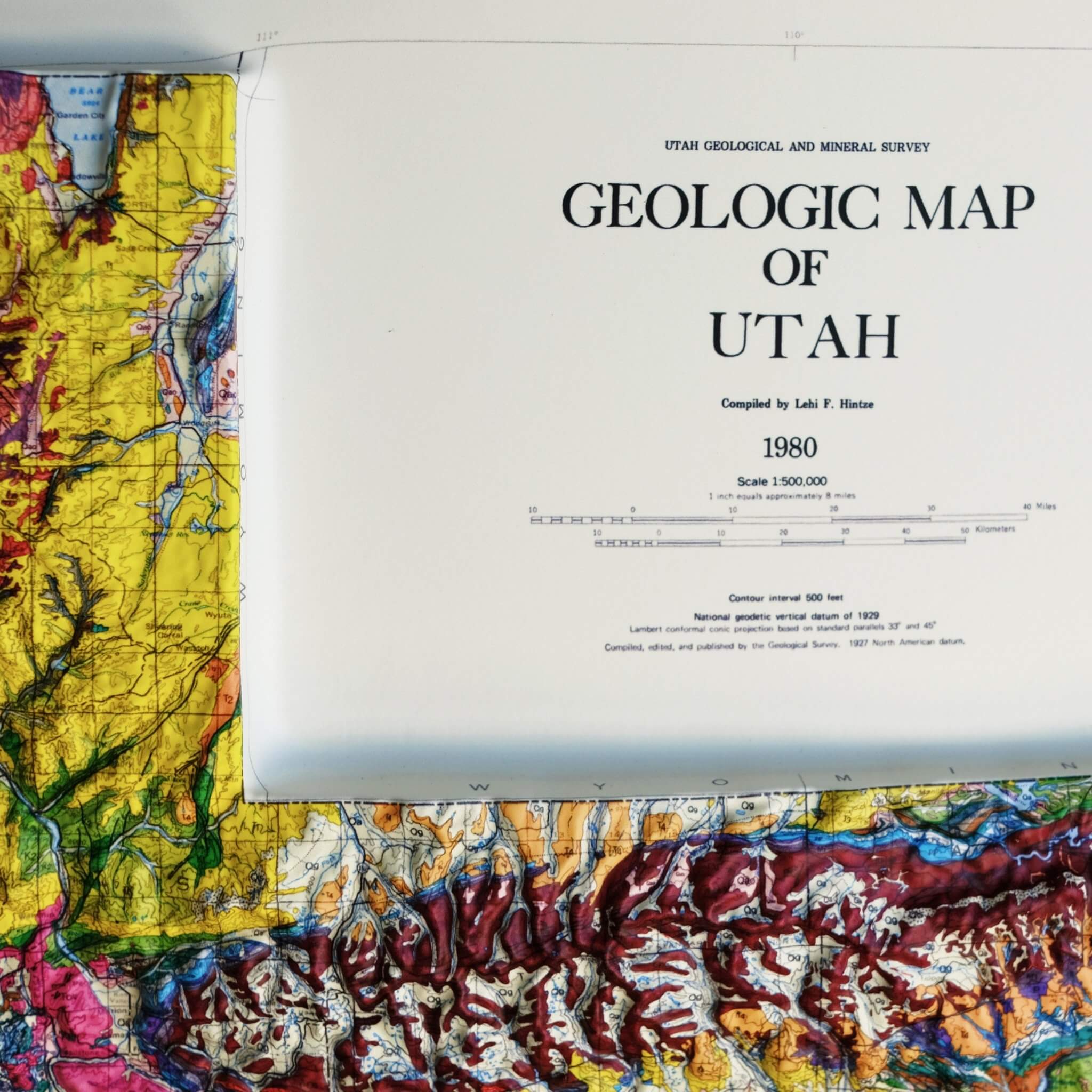 Utah 1980 3D Raised Relief Map - Muir Way - 3D