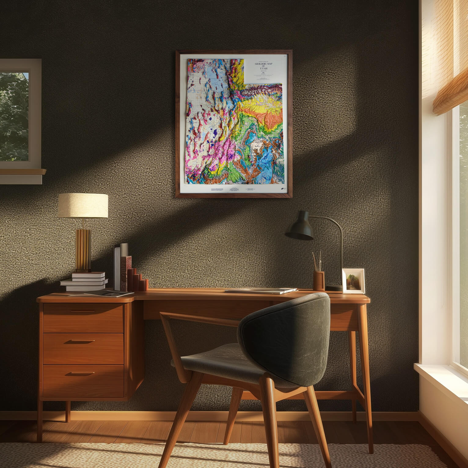 Utah 1980 3D Raised Relief Map - Muir Way - 3D