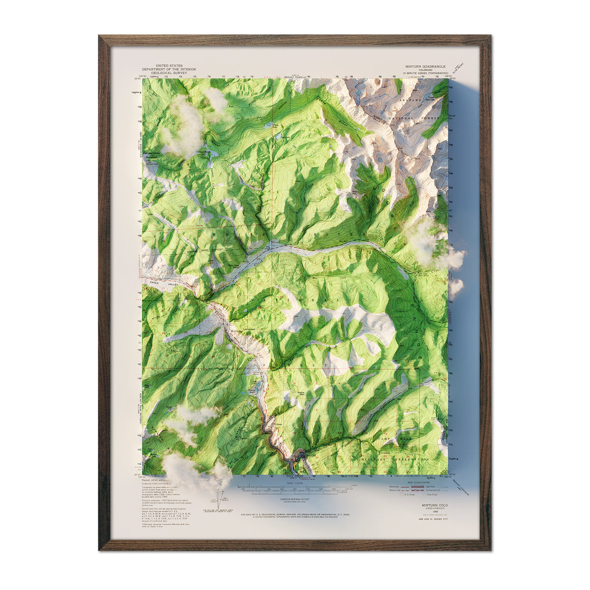 Enhanced Vintage Vail, Colorado Relief Map (1950) | Muir Way