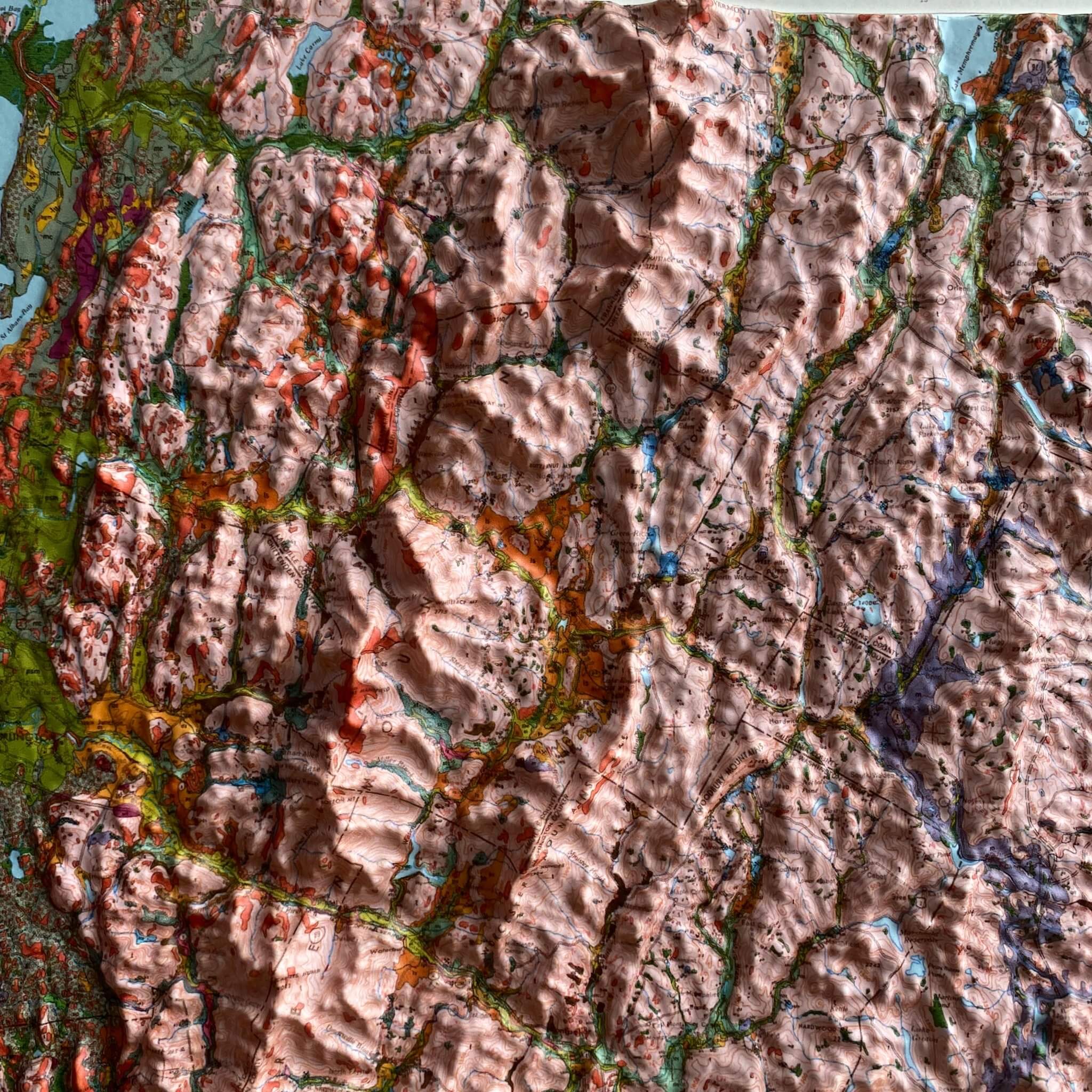 Vermont 1970 3D Raised Relief Map - Muir Way - 3D