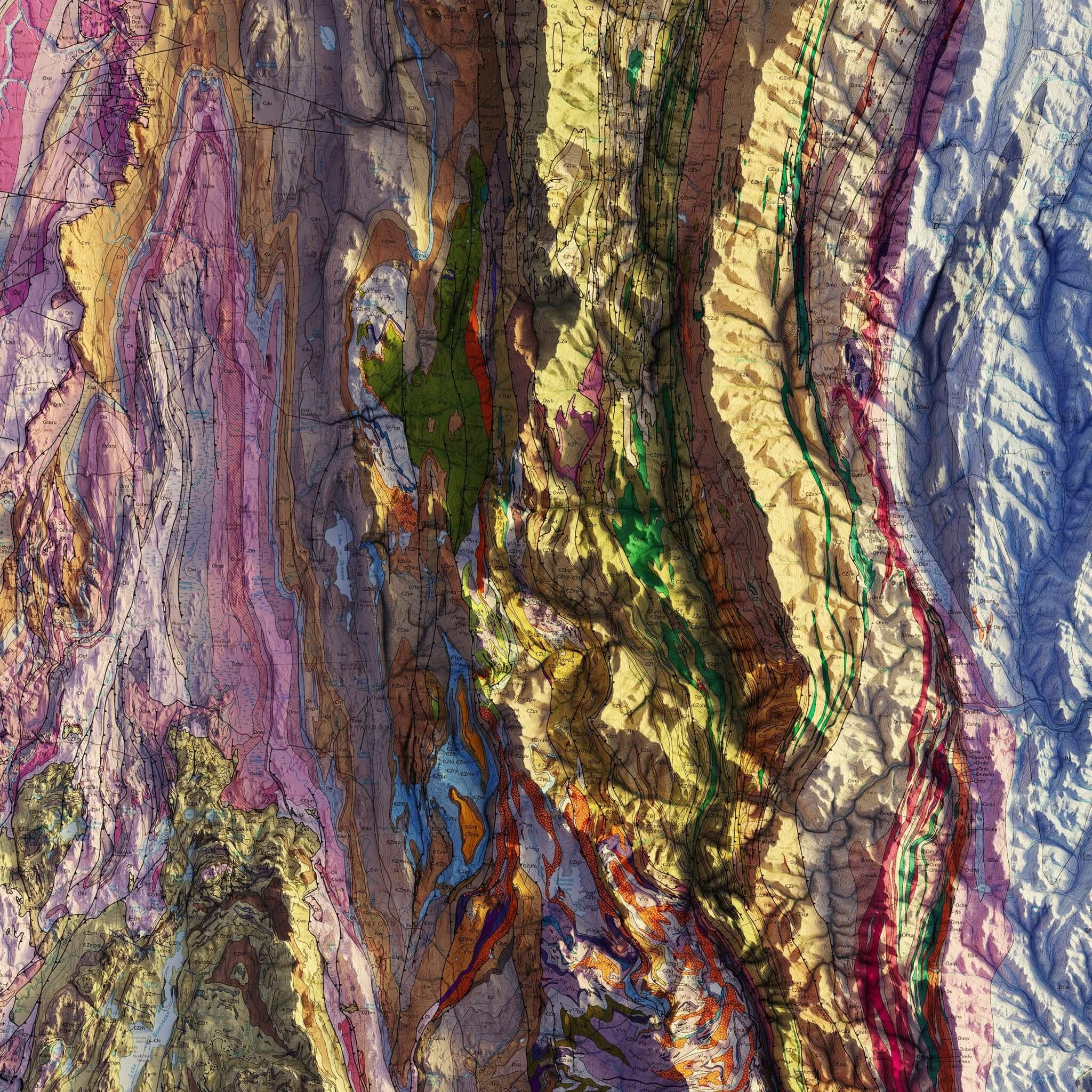 Vermont 2011 Shaded Relief Map - Muir Way - Vintage Relief