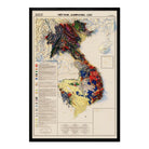 Vietnam 1971 Shaded Relief Map - Muir Way - Vintage Relief