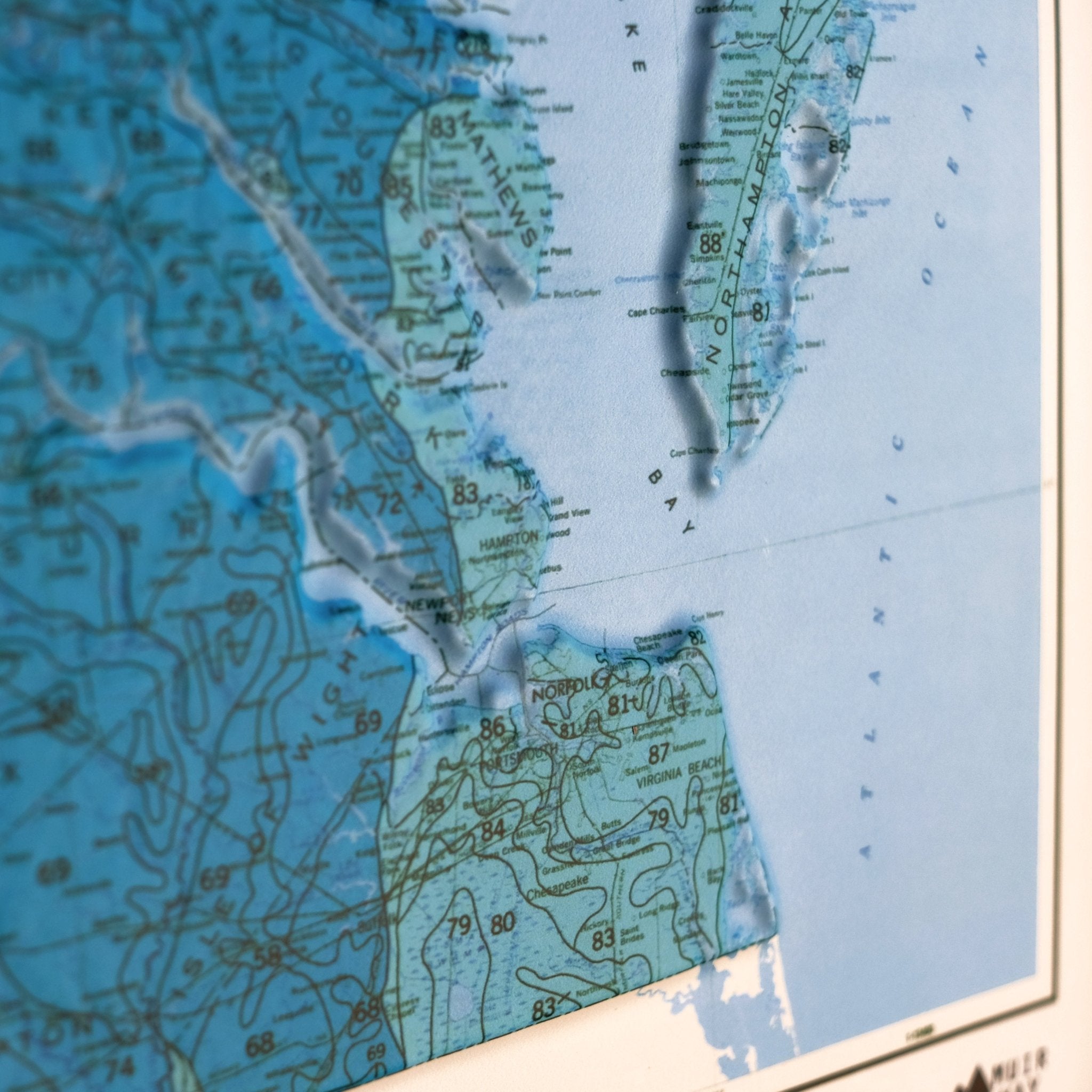 Virginia 1979 3D Raised Relief Map - Muir Way - 3D