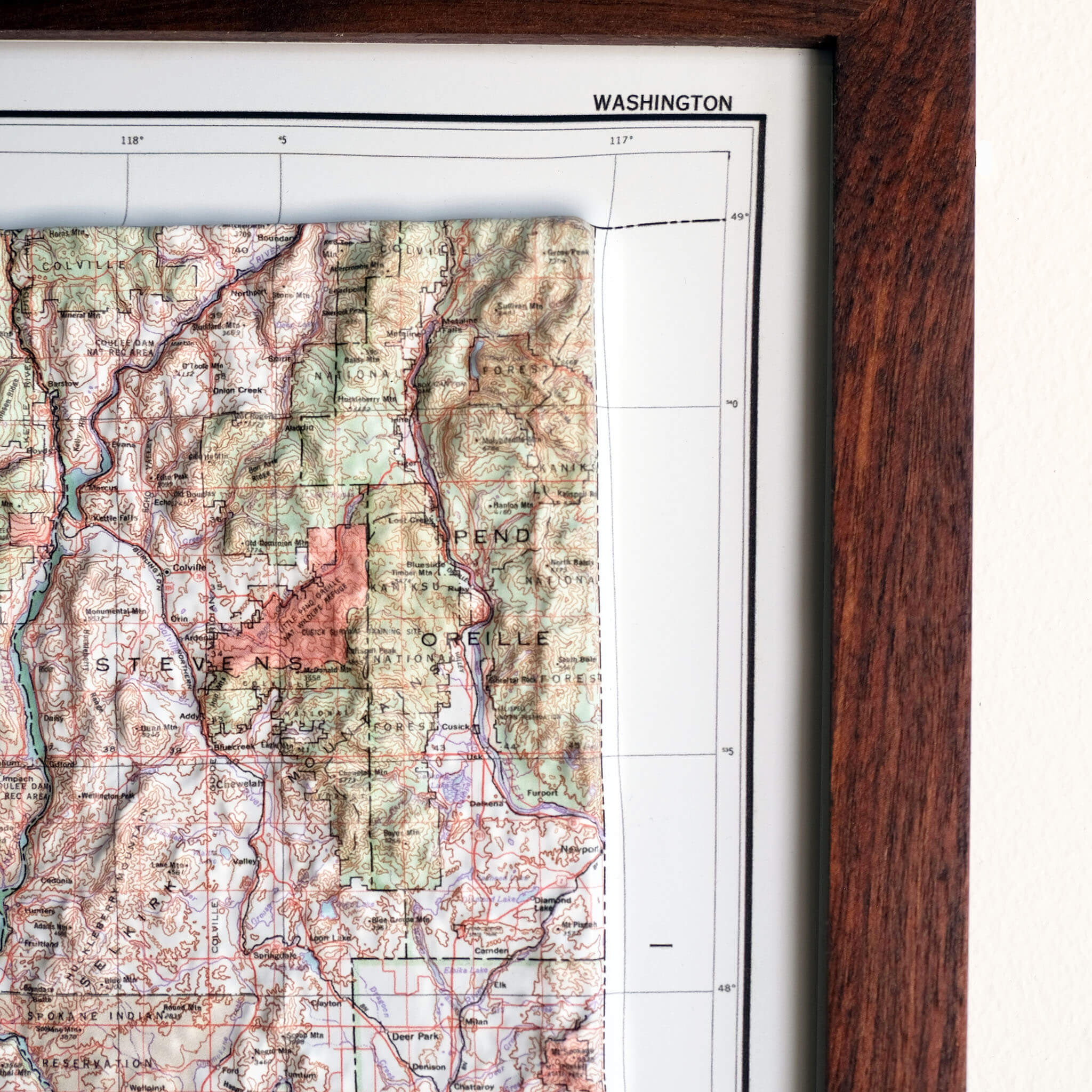Washington 1982 3D Raised Relief Map - Muir Way - 3D