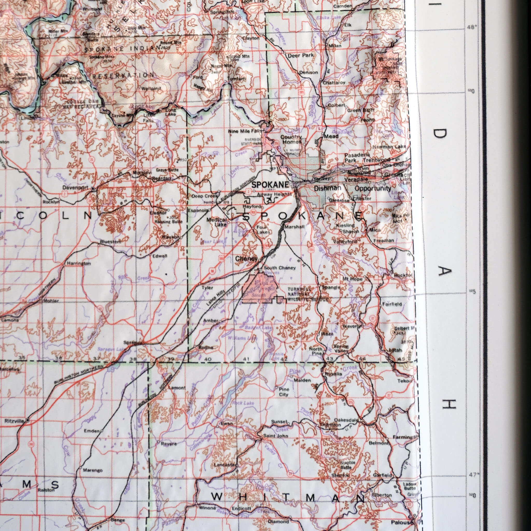 Washington 1982 3D Raised Relief Map - Muir Way - 3D