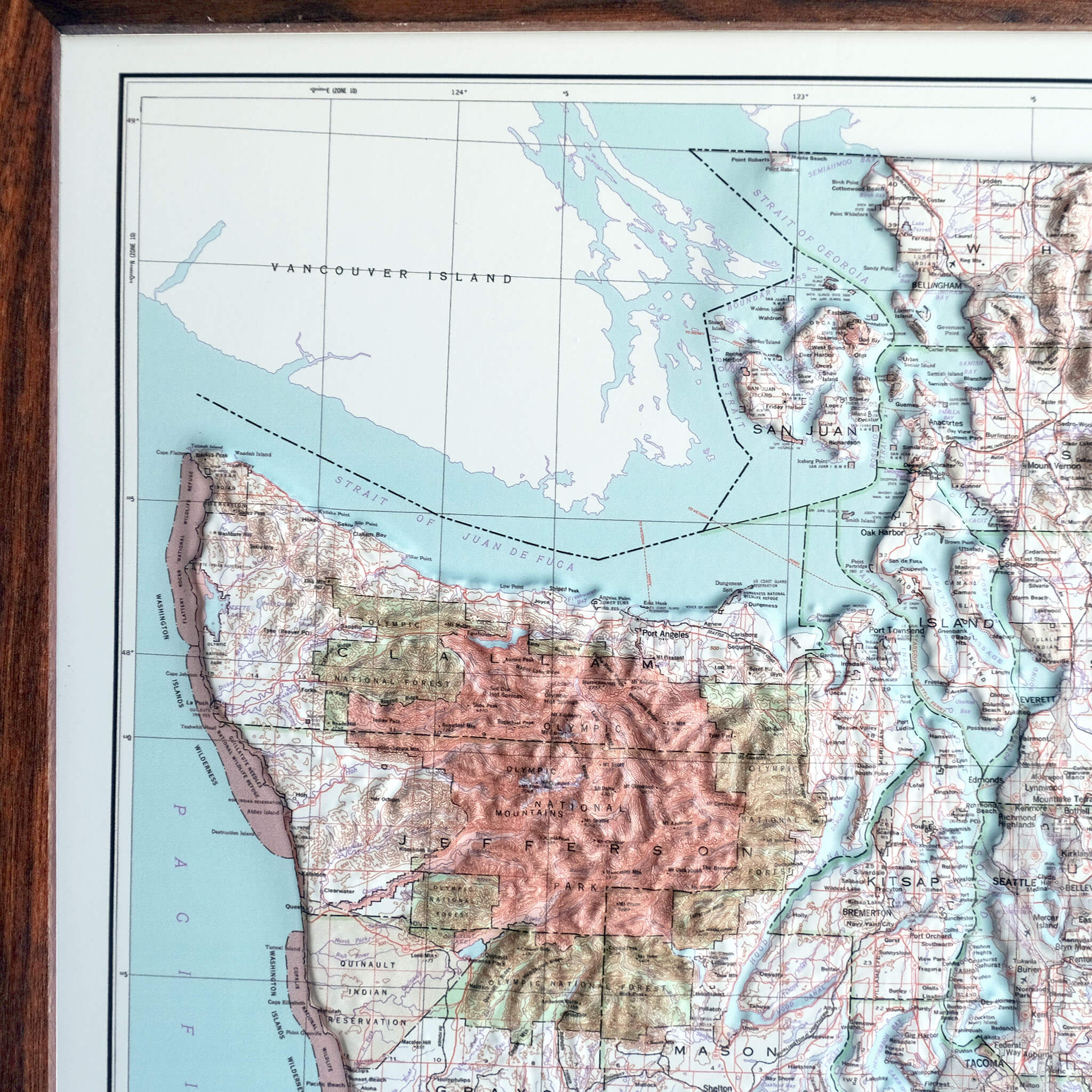 Washington 1982 3D Raised Relief Map - Muir Way - 3D