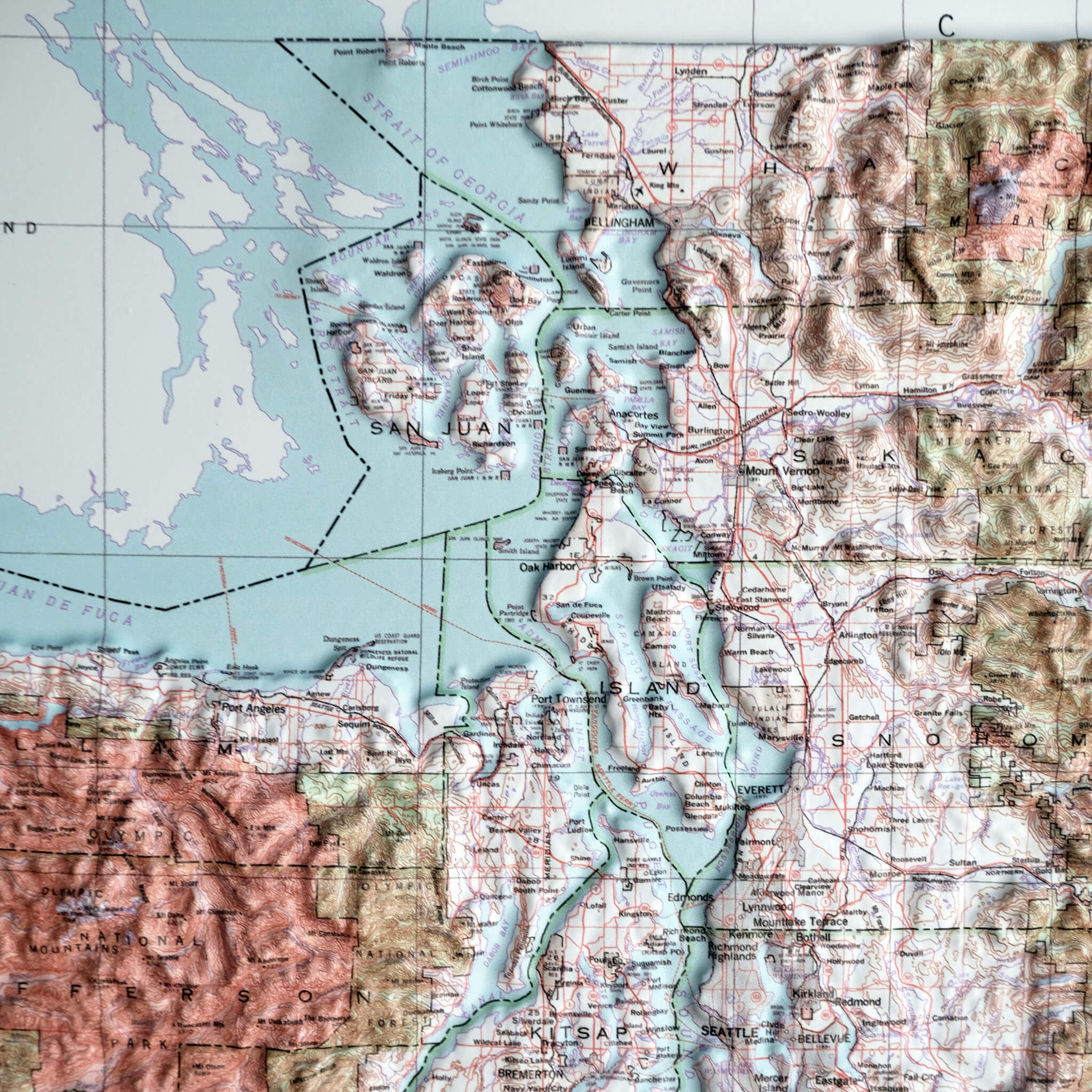 Washington 1982 3D Raised Relief Map - Muir Way - 3D