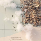 Washington 1883 Shaded Relief Map - Muir Way - Vintage Relief