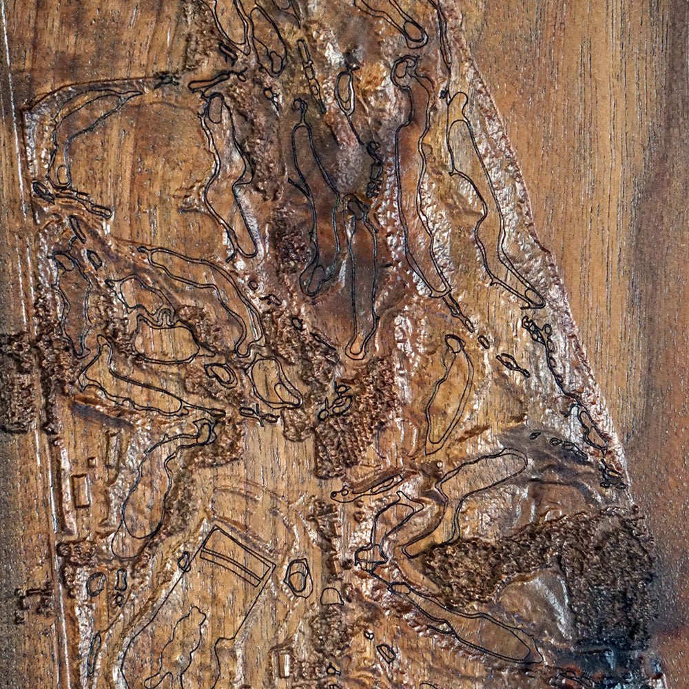 Whistling Straits, Wisconsin – 3D Wood - Carved Map - Muir Way - Custom