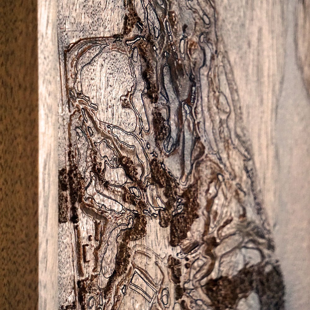 Whistling Straits, Wisconsin – 3D Wood - Carved Map - Muir Way - Custom