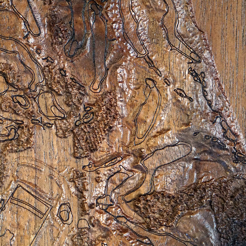 Whistling Straits, Wisconsin – 3D Wood - Carved Map - Muir Way - Custom