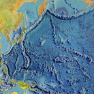 World Ocean Floor Map by Heinrich Berann - Muir Way - Vintage Relief