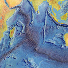 World Ocean Floor Map by Heinrich Berann - Muir Way - Vintage Relief