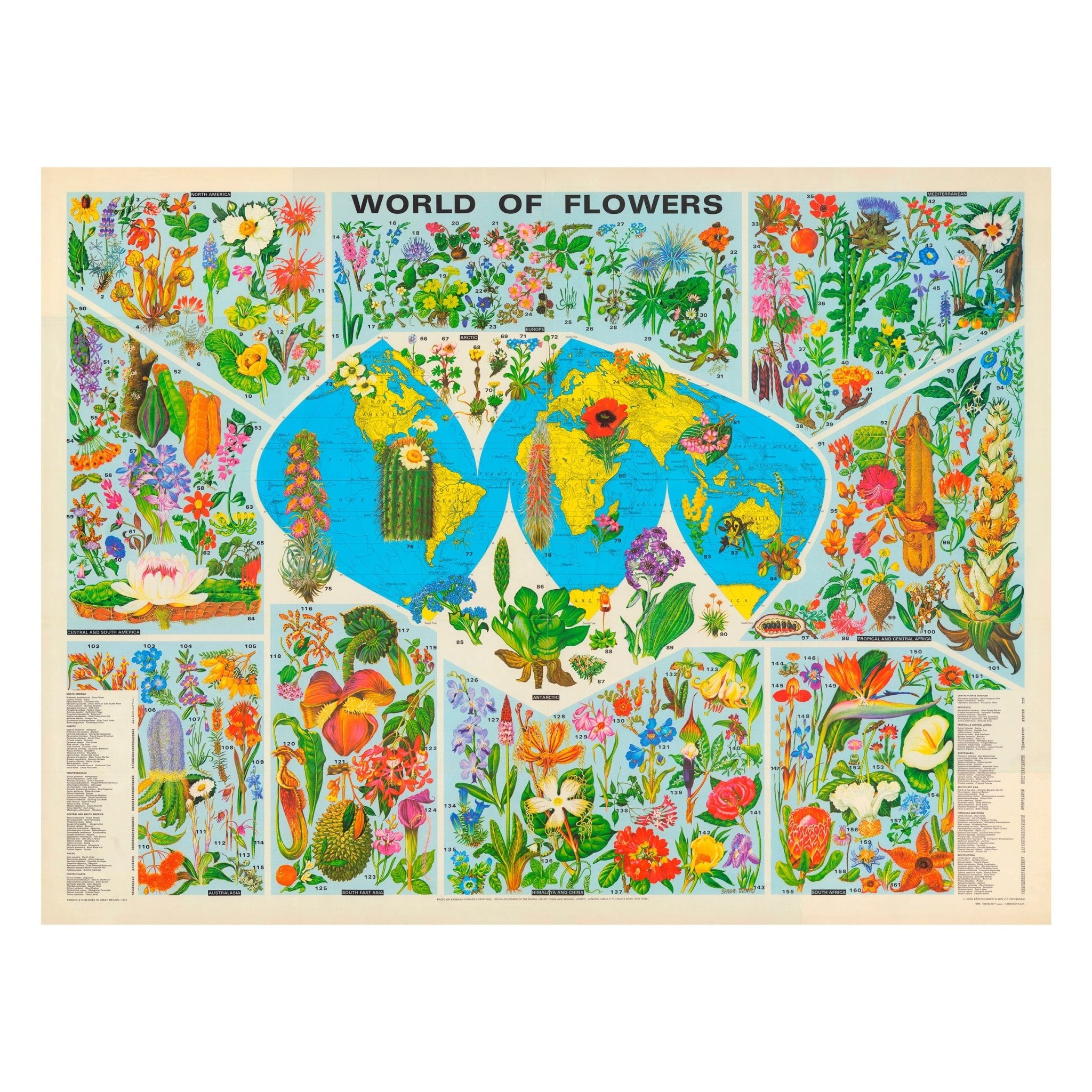 World of Flowers - Muir Way - Vintage Map