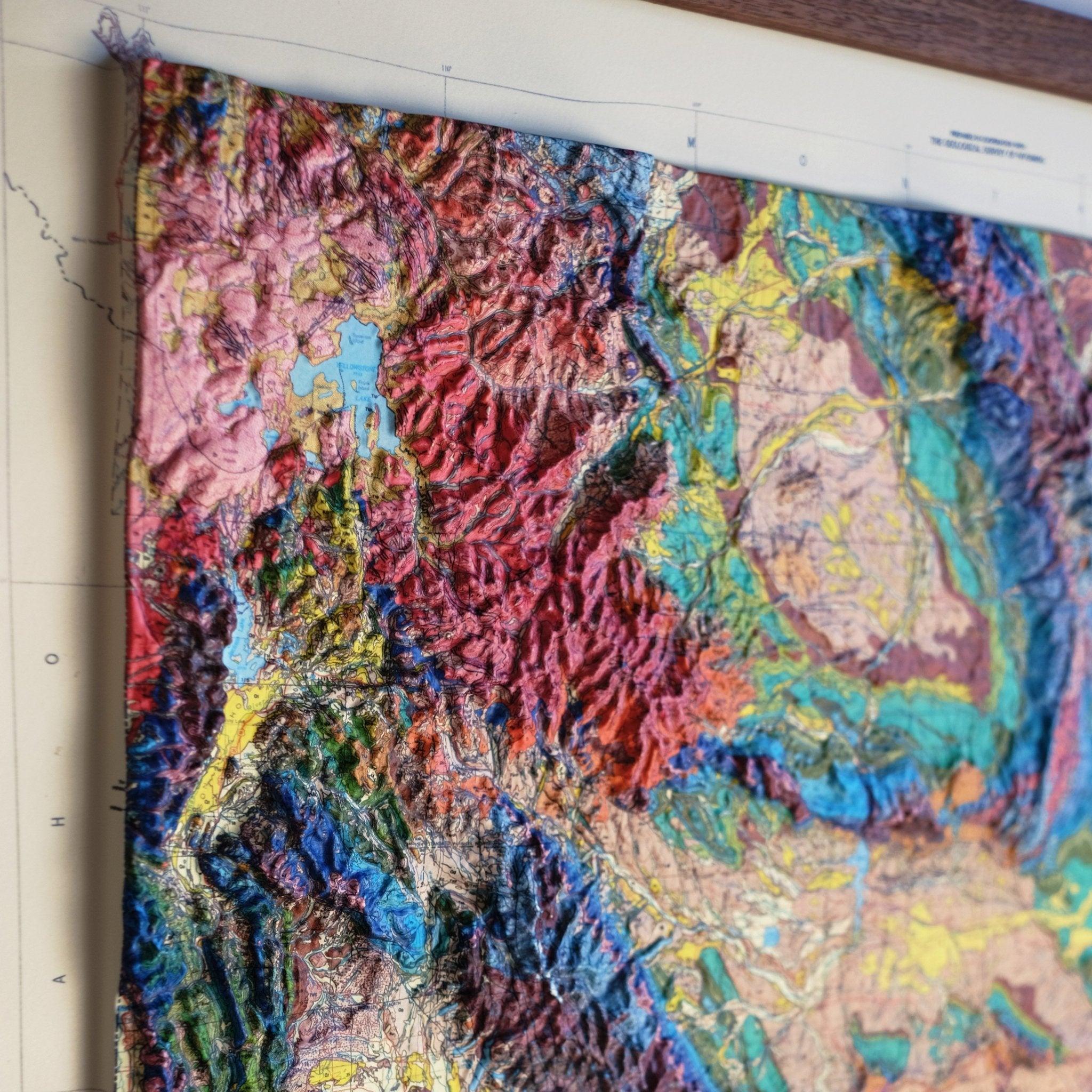 Wyoming 1985 3D Raised Relief Map - Muir Way - 3D