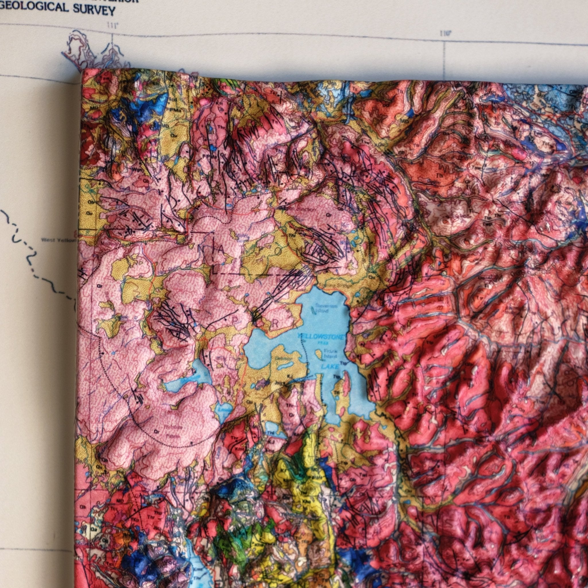 Wyoming 1985 3D Raised Relief Map - Muir Way - 3D