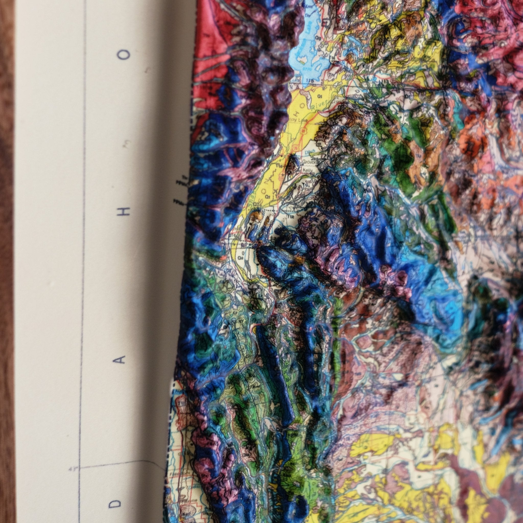 Wyoming 1985 3D Raised Relief Map - Muir Way - 3D