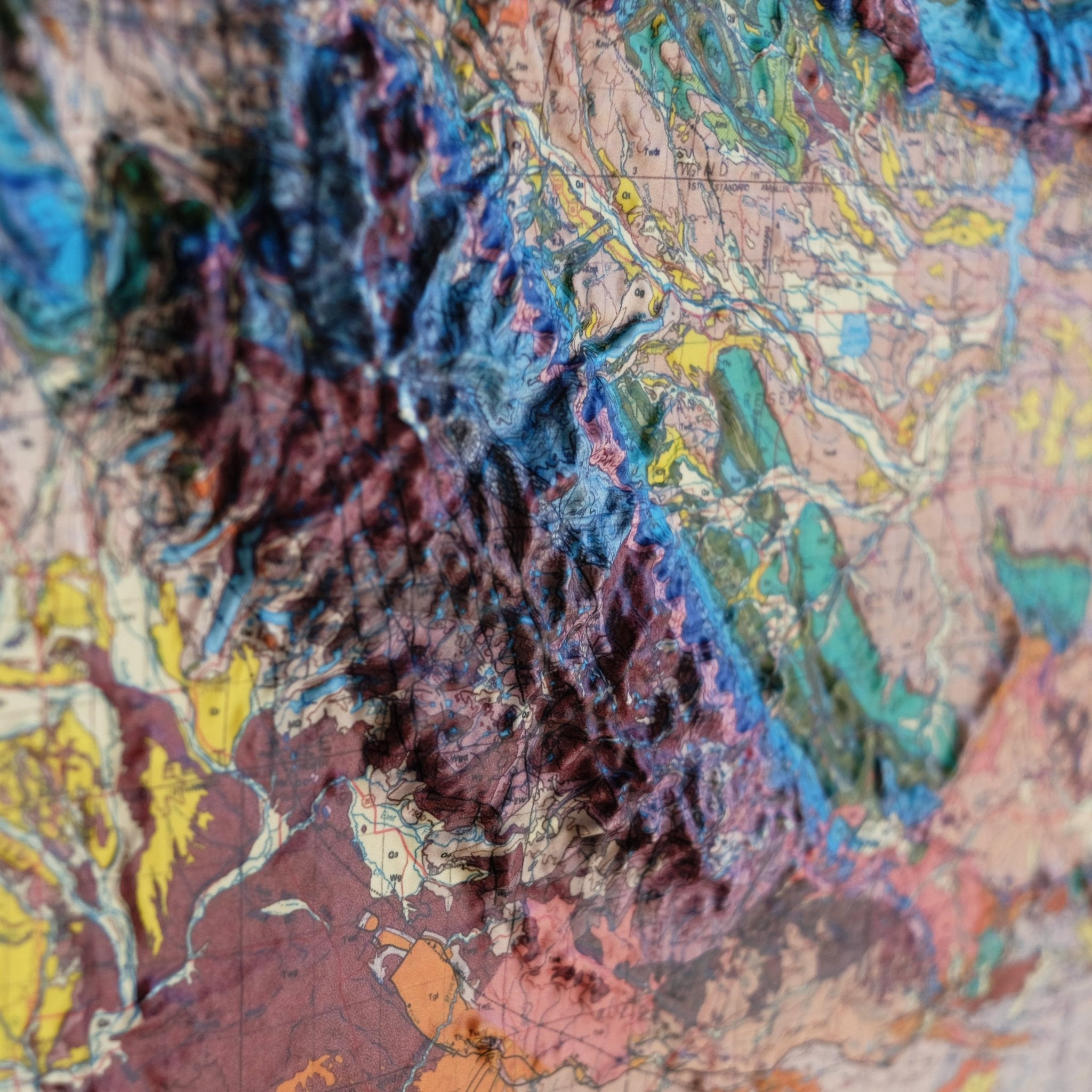 Wyoming 1985 3D Raised Relief Map - Muir Way - 3D