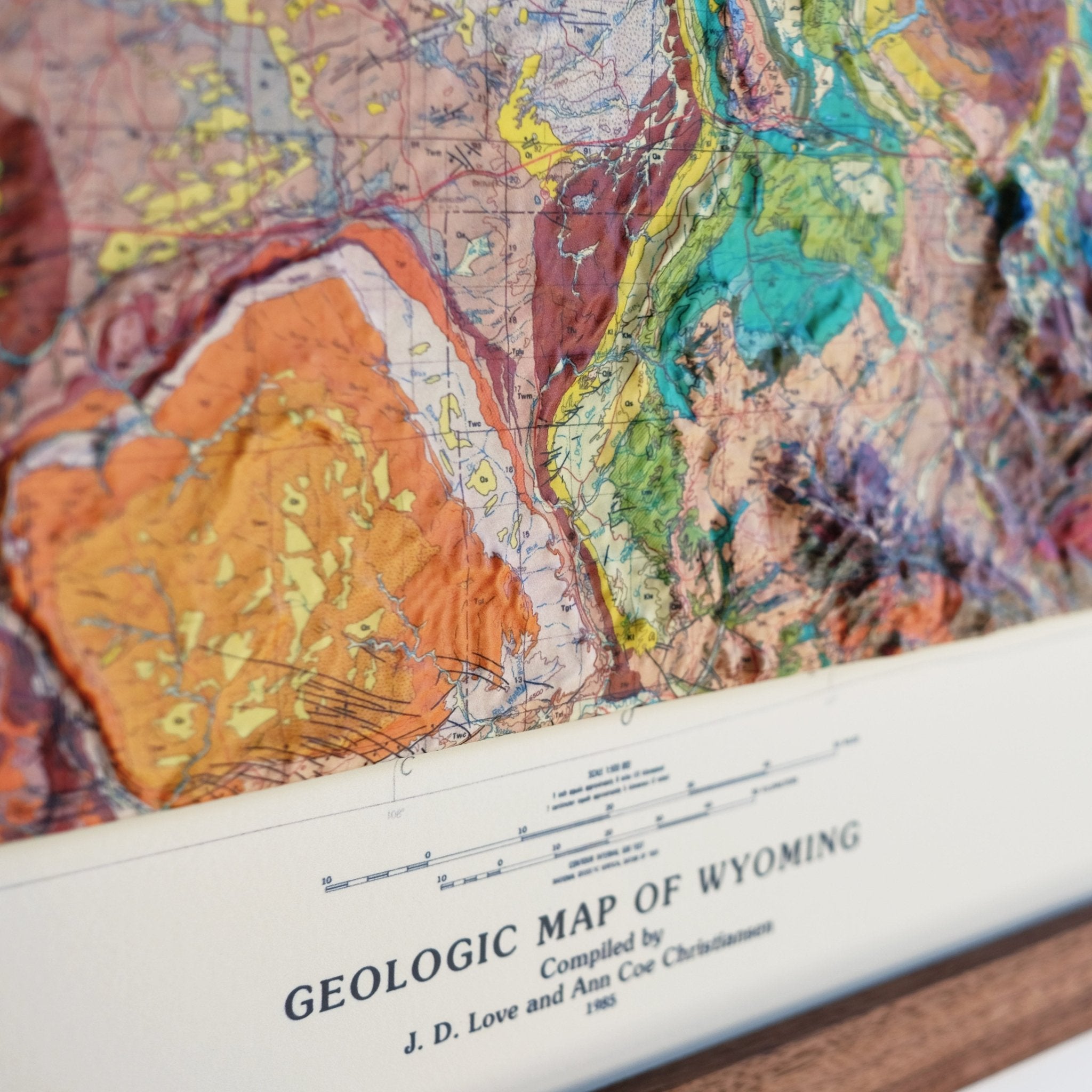 Wyoming 1985 3D Raised Relief Map - Muir Way - 3D