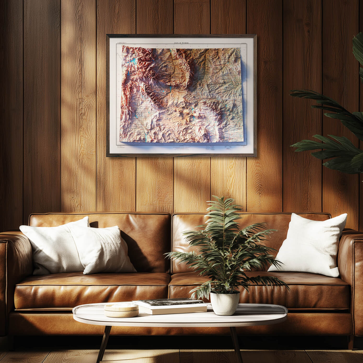 Wyoming 1980 Shaded Relief Map - Muir Way - Vintage Relief