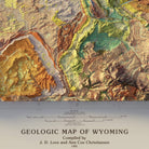 Wyoming 1985 Shaded Relief Map - Muir Way - Vintage Relief