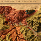 Yellowstone 1878 Shaded Relief Map - Muir Way - Vintage Relief