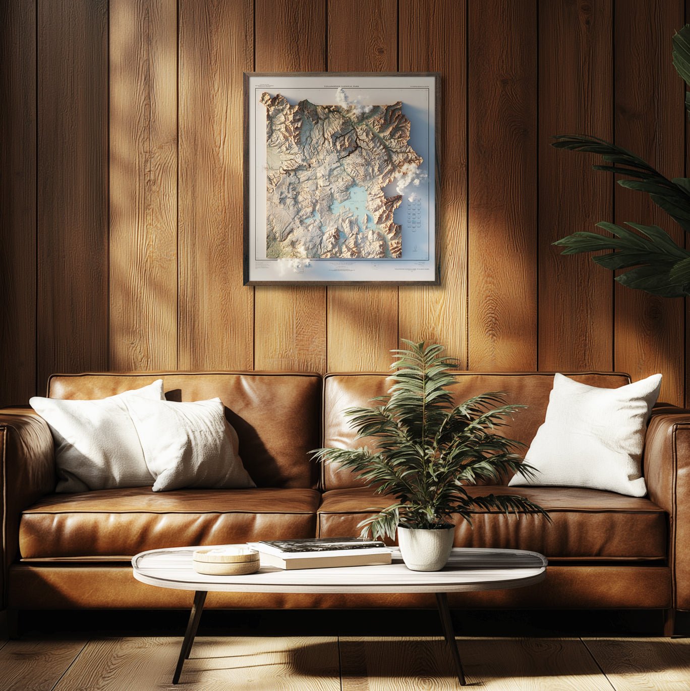 Yellowstone 1961 Shaded Relief Map - Muir Way - Vintage Relief