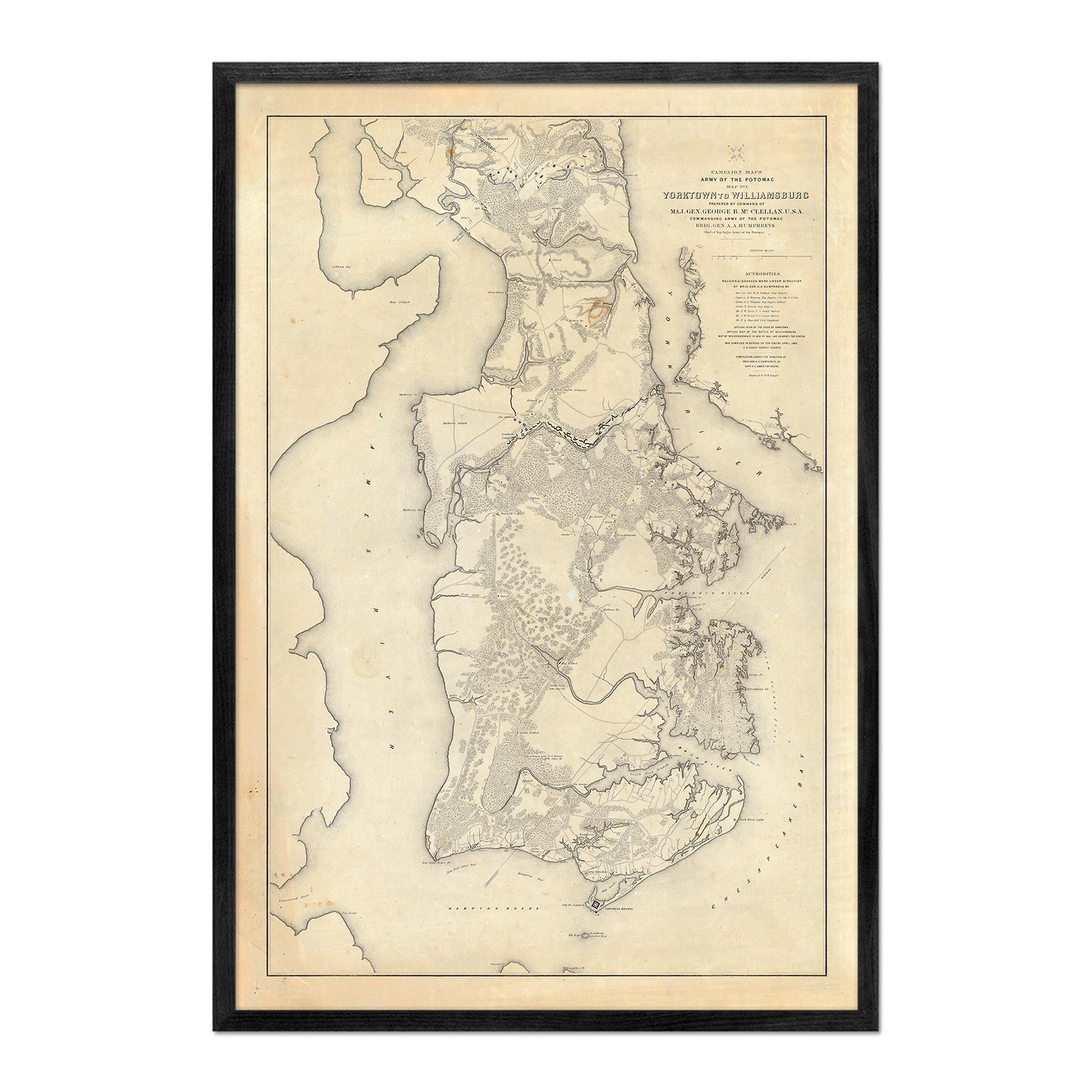 Yorktown to Williamsburg - Muir Way - Vintage Map
