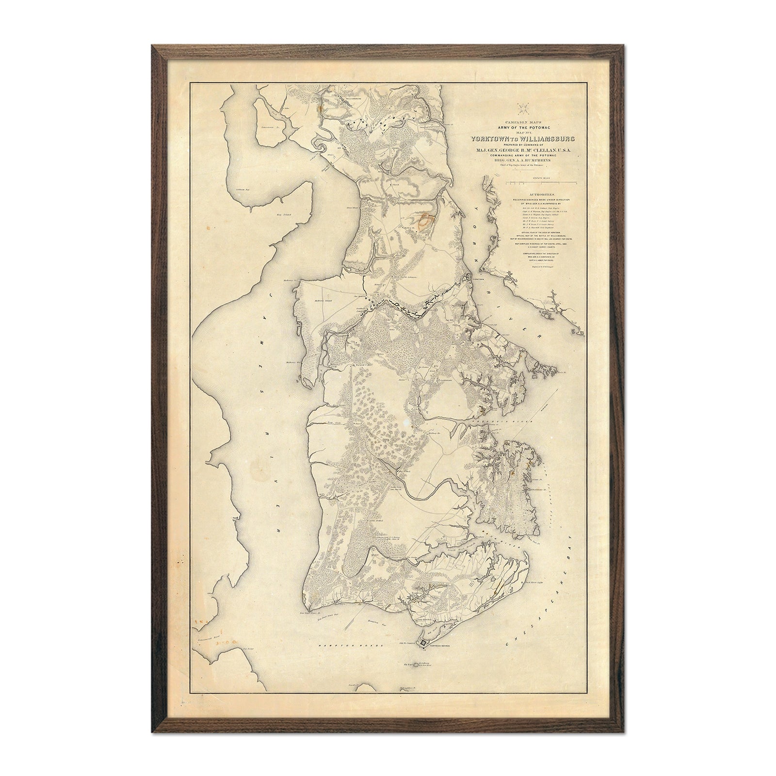 Yorktown to Williamsburg - Muir Way - Vintage Map