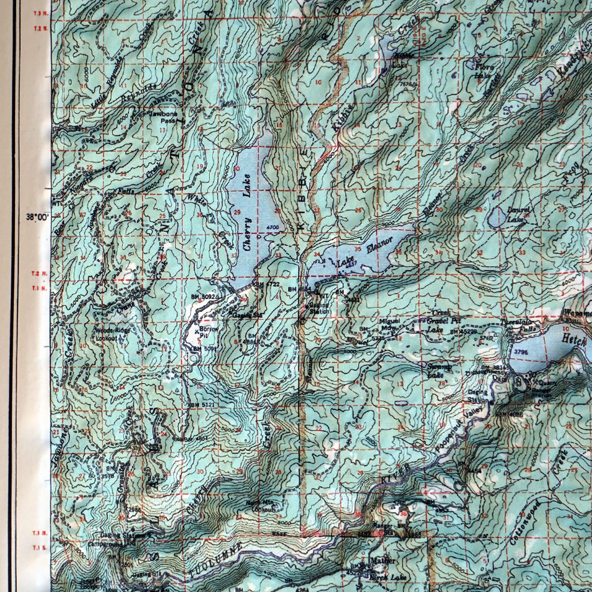 Yosemite 1958 3D Raised Relief Map - Muir Way - 3D