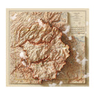 Yosemite 1910 Shaded Relief Map - Muir Way - Vintage Relief