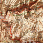 Yosemite 1910 Shaded Relief Map - Muir Way - Vintage Relief