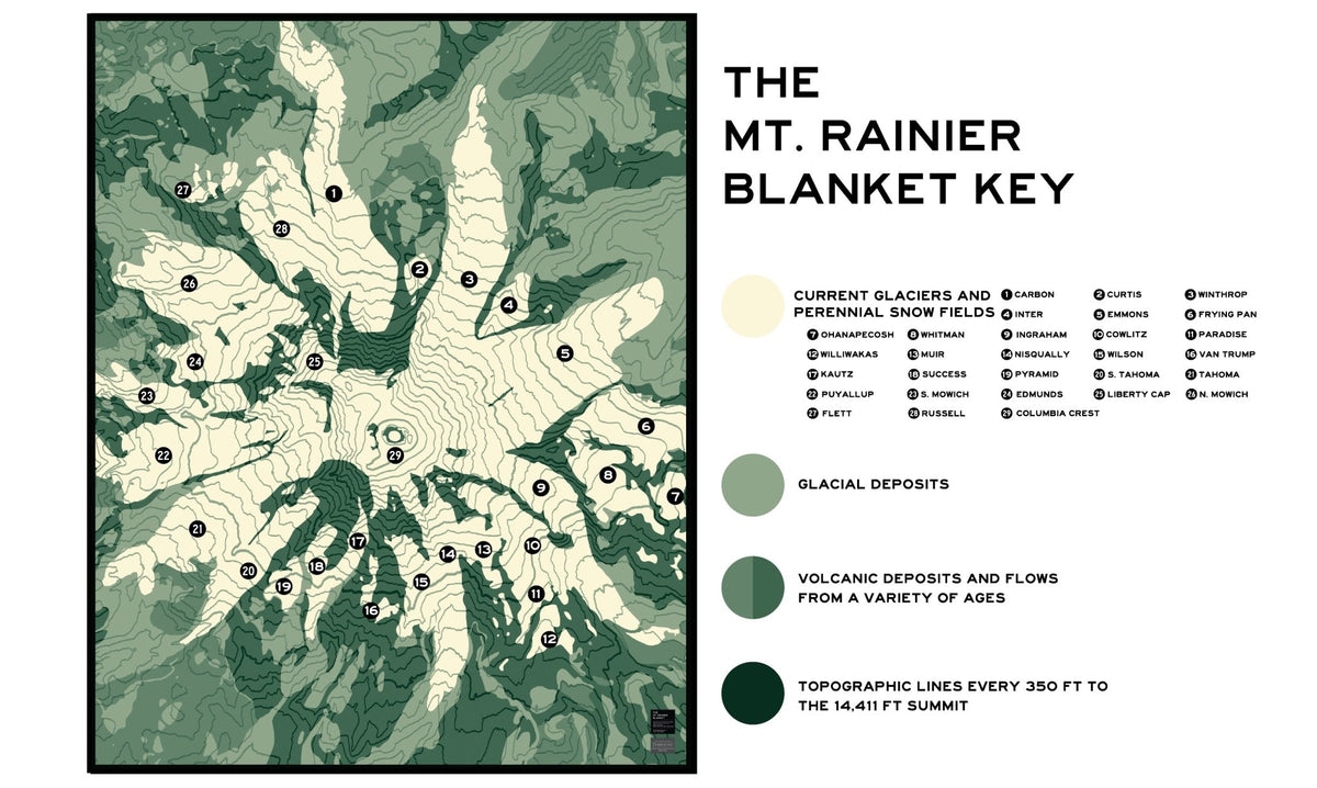 The Mt. Rainier Forest Blanket - Muir Way - Blanket