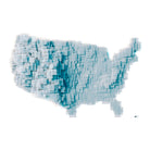 USA Rand Square Shaded Relief Map - Muir Way - Vintage Relief
