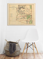 Arizona Territory 1876 Map - Muir Way - Vintage Map