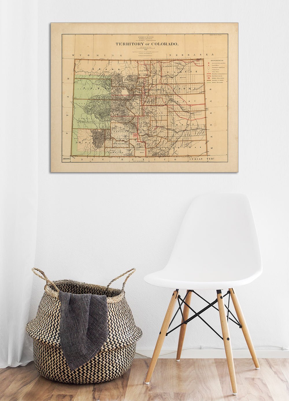 Colorado Territory 1876 Map - Muir Way - Vintage Map