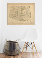 Indian Territory (Oklahoma) 1876 Map - Muir Way - Vintage Map