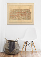 Kansas State 1876 Map - Muir Way - Vintage Map