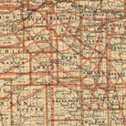 Kansas State 1876 Map - Muir Way - Vintage Map