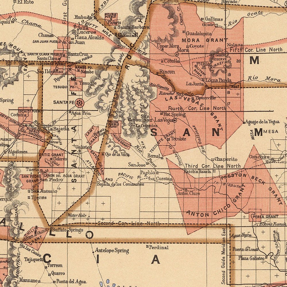 New Mexico Territory 1876 Map - Muir Way - Vintage Map
