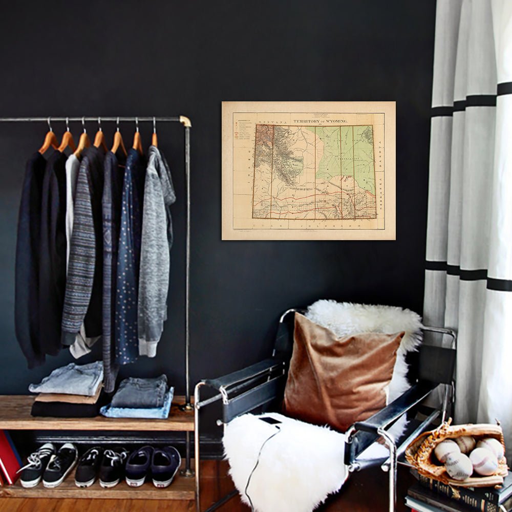 Wyoming Territory 1876 Map - Muir Way - Vintage Map