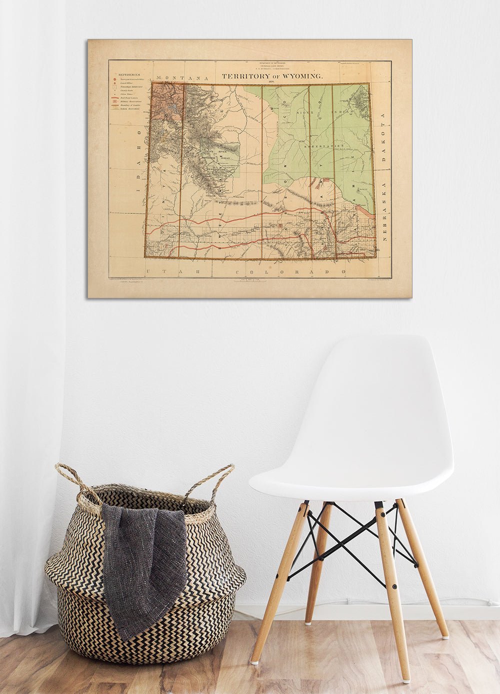 Wyoming Territory 1876 Map - Muir Way - Vintage Map