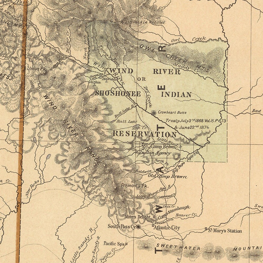 Wyoming Territory 1876 Map - Muir Way - Vintage Map