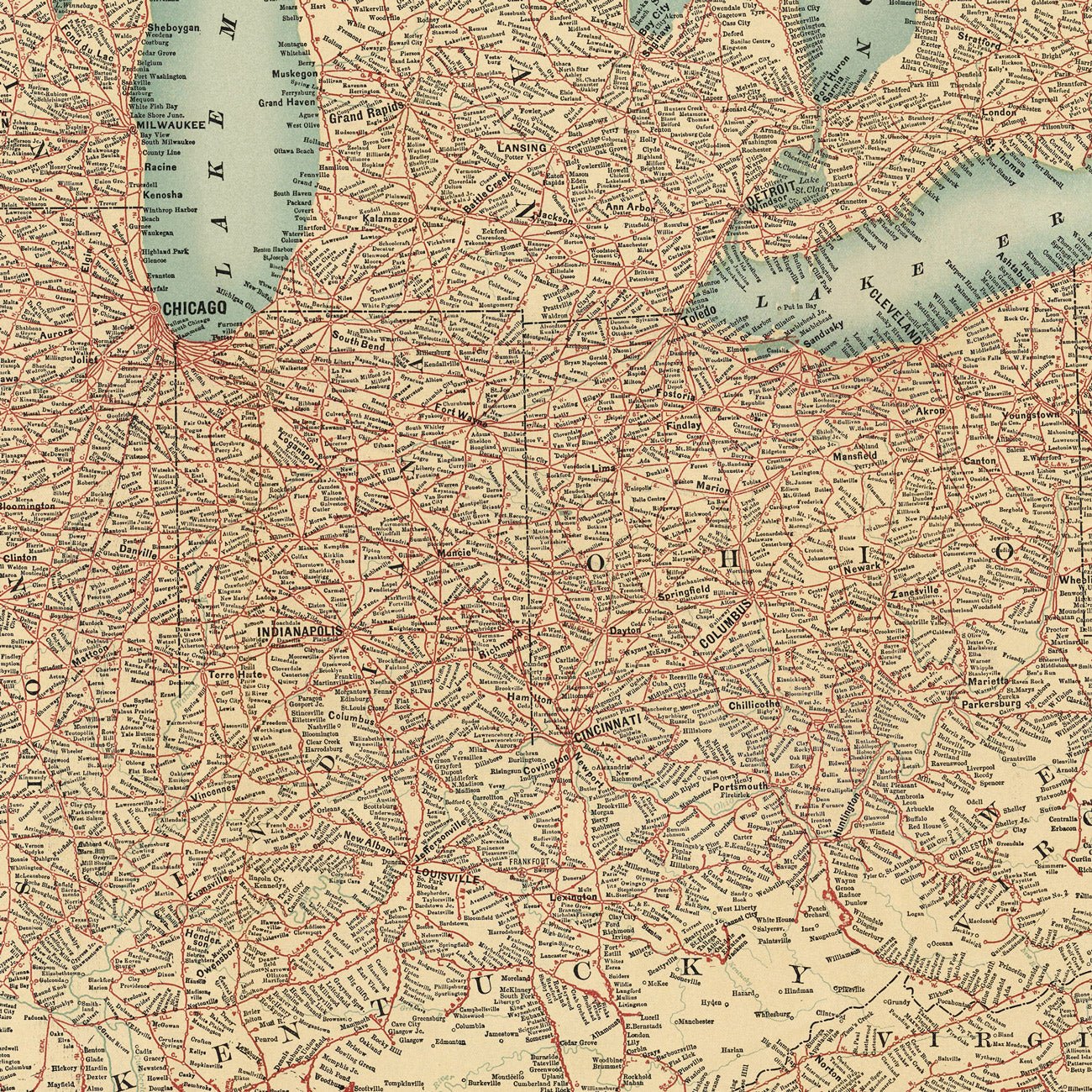 ABC Pathfinder Railway 1902 Map - Muir Way - Vintage Map
