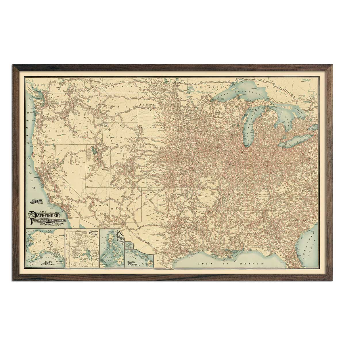 ABC Pathfinder Railway 1902 Map - Muir Way - Vintage Map