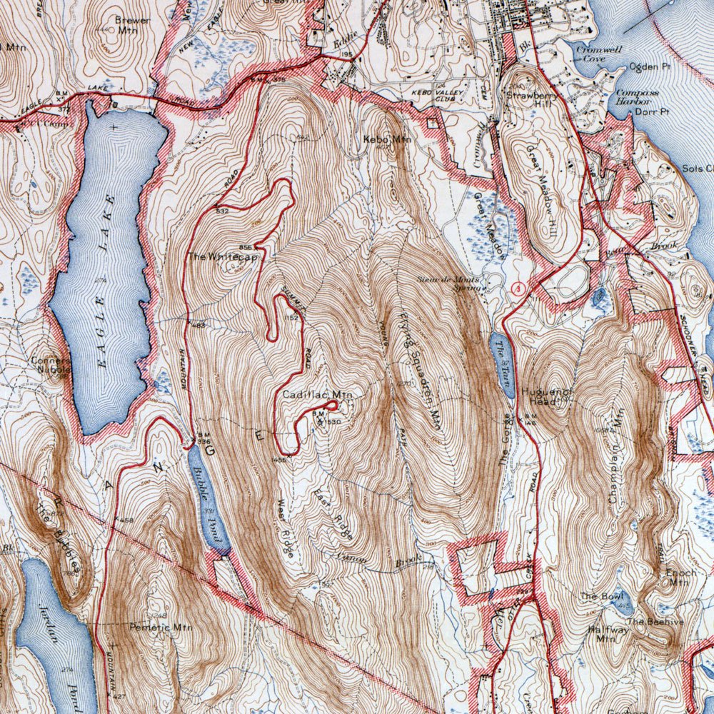 Acadia National Park 1942 Map - Muir Way - Vintage Map