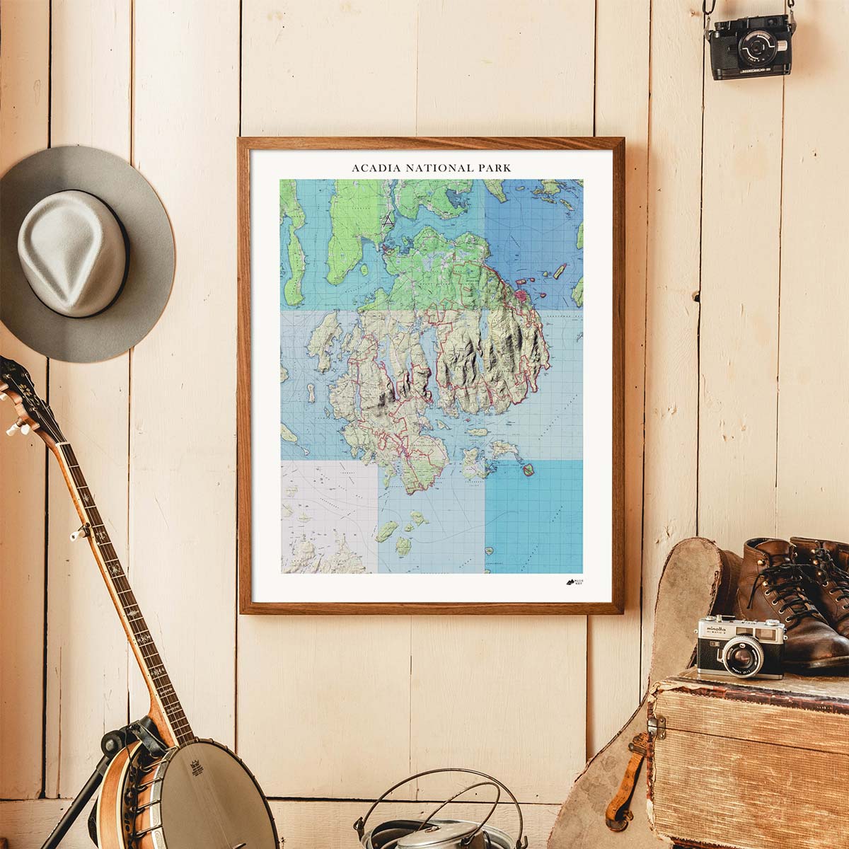 Acadia Shaded Relief Map - Muir Way - Relief Series