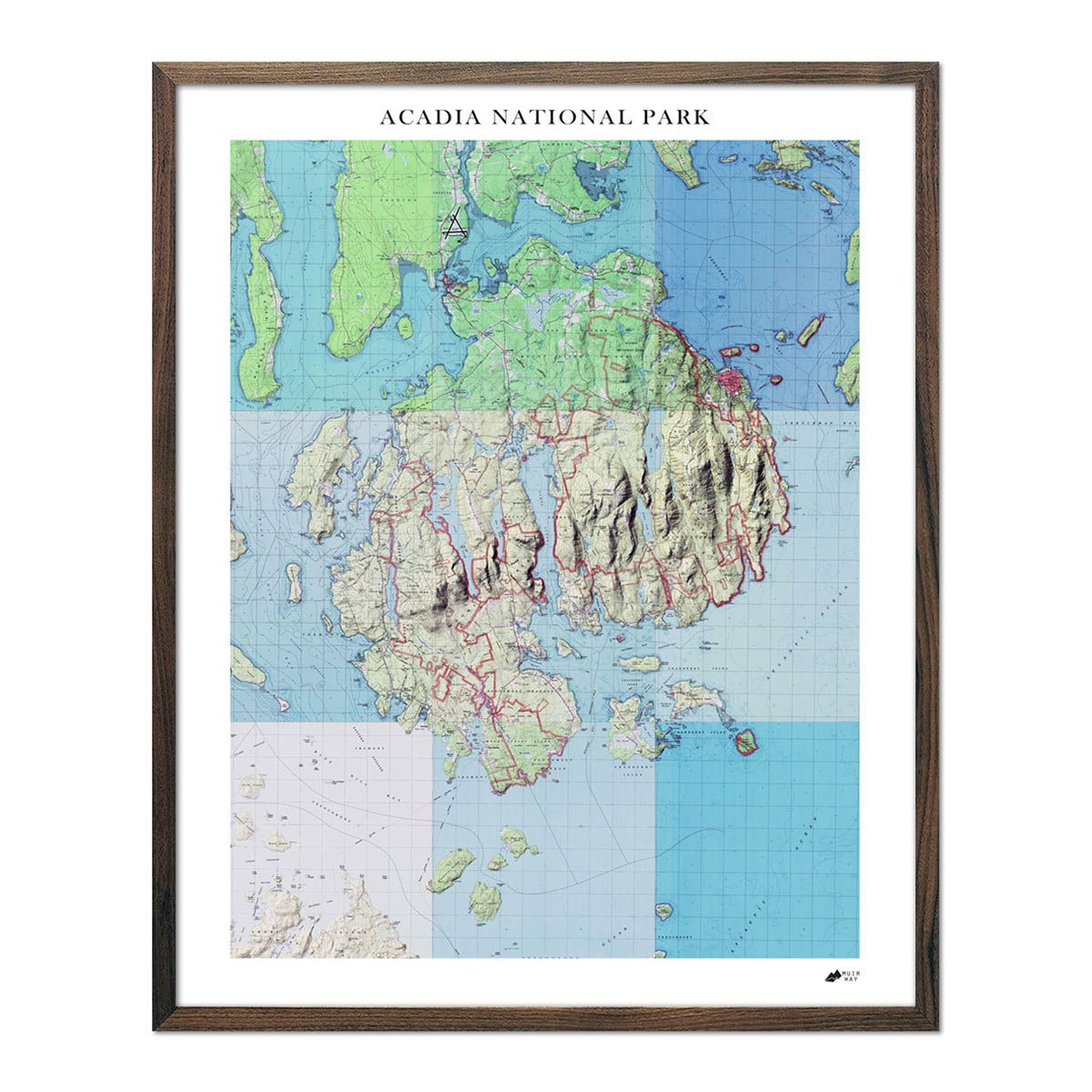 Acadia Shaded Relief Map - Muir Way - Relief Series